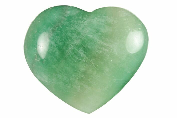 Polished Fluorescent Green Fluorite Heart - Madagascar #246466